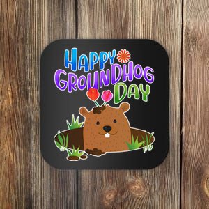 Happy Groundhog Day Coaster