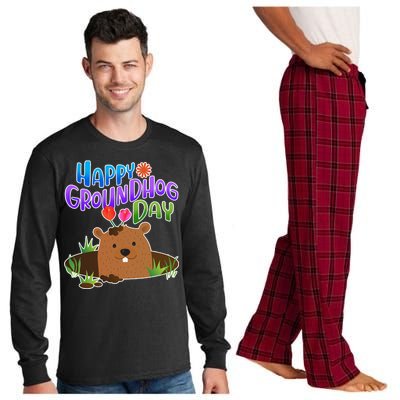 Happy Groundhog Day Long Sleeve Pajama Set