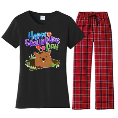 Happy Groundhog Day Women's Flannel Pajama Set