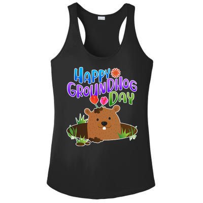 Happy Groundhog Day Ladies PosiCharge Competitor Racerback Tank