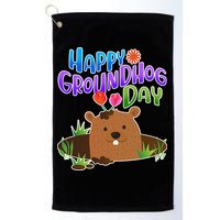 Happy Groundhog Day Golf Towel