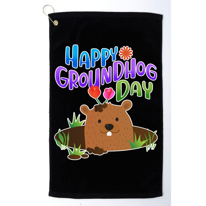Happy Groundhog Day Golf Towel