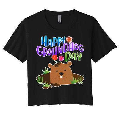 Happy Groundhog Day Women's Crop Top Tee