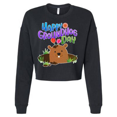 Happy Groundhog Day Cropped Pullover Crew