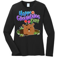 Happy Groundhog Day Ladies Long Sleeve Shirt