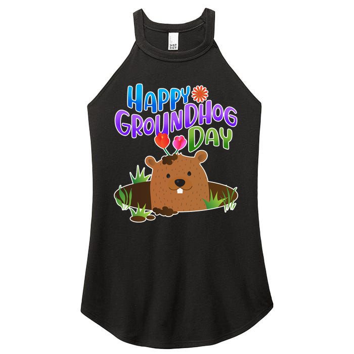 Happy Groundhog Day Women's Perfect Tri Rocker Tank