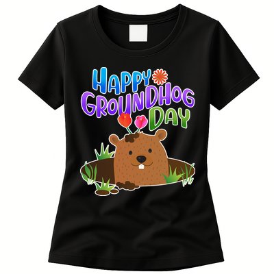 Happy Groundhog Day Womens T-Shirt
