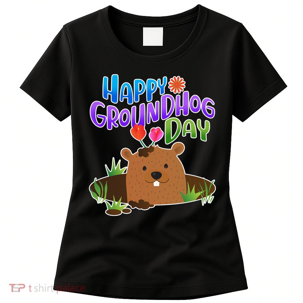 Happy Groundhog Day Womens T-Shirt