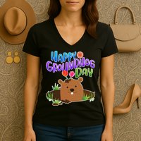 Happy Groundhog Day Women's V-Neck T-Shirt