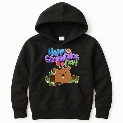 Happy Groundhog Day Kids Hoodie