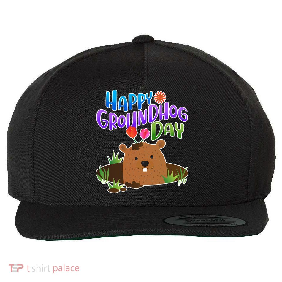 Happy Groundhog Day Wool Snapback Cap