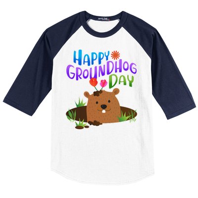 Happy Groundhog Day Baseball Sleeve Shirt