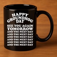 Happy Groundhog Day See You Again Tomorrow 11oz C Handle Ceramic Mug