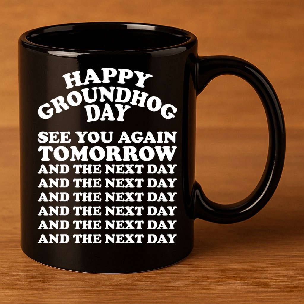 Happy Groundhog Day See You Again Tomorrow 11oz C Handle Ceramic Mug