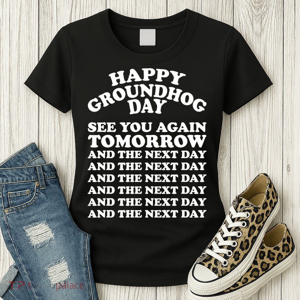 Happy Groundhog Day See You Again Tomorrow Womens T-Shirt