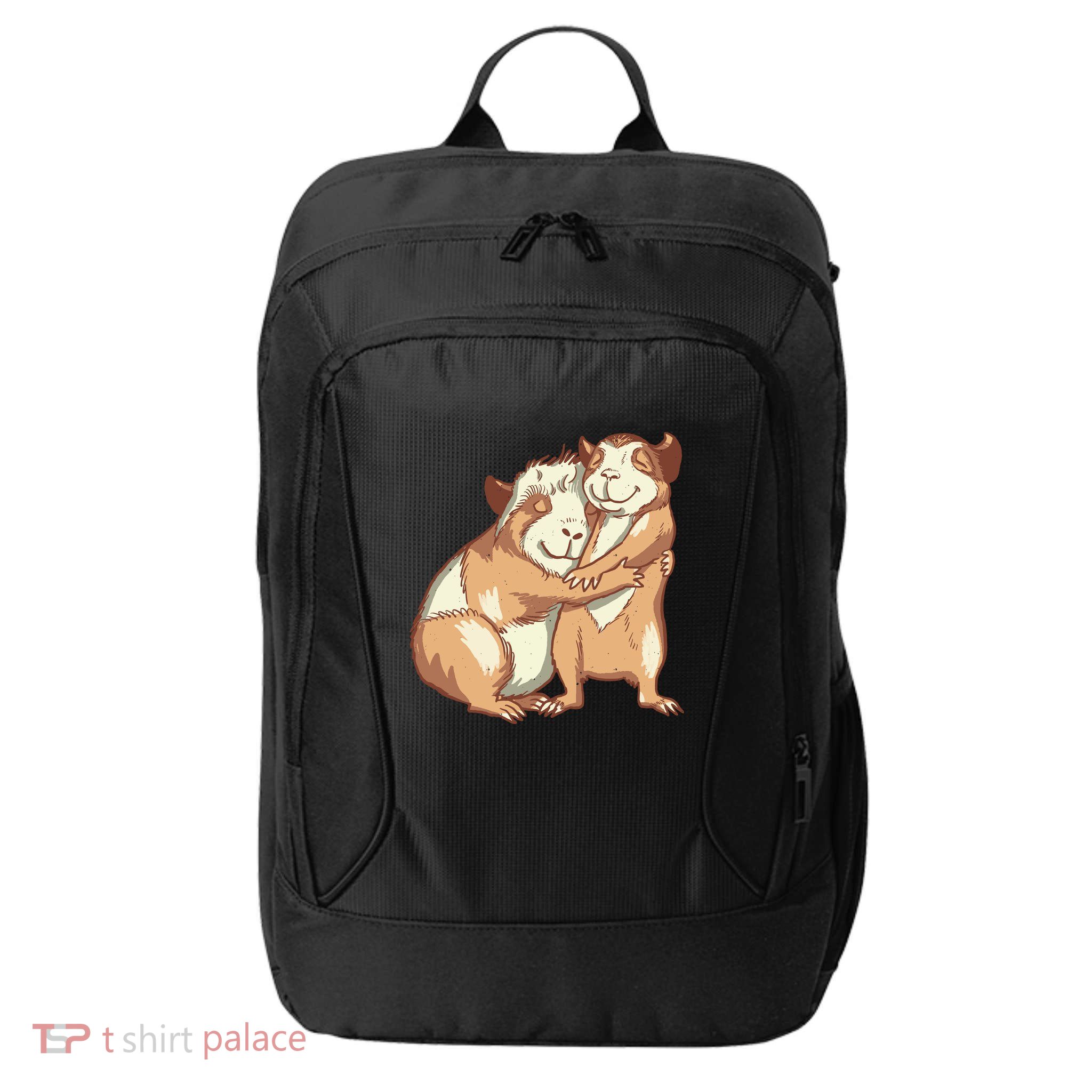 Happy Guinea Pigs Hugging City Backpack