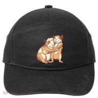Happy Guinea Pigs Hugging 7-Panel Snapback Hat