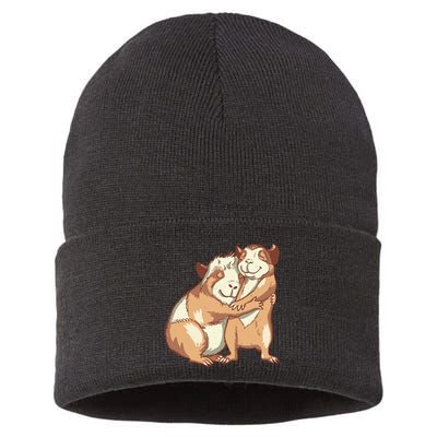 Happy Guinea Pigs Hugging Sustainable Knit Beanie