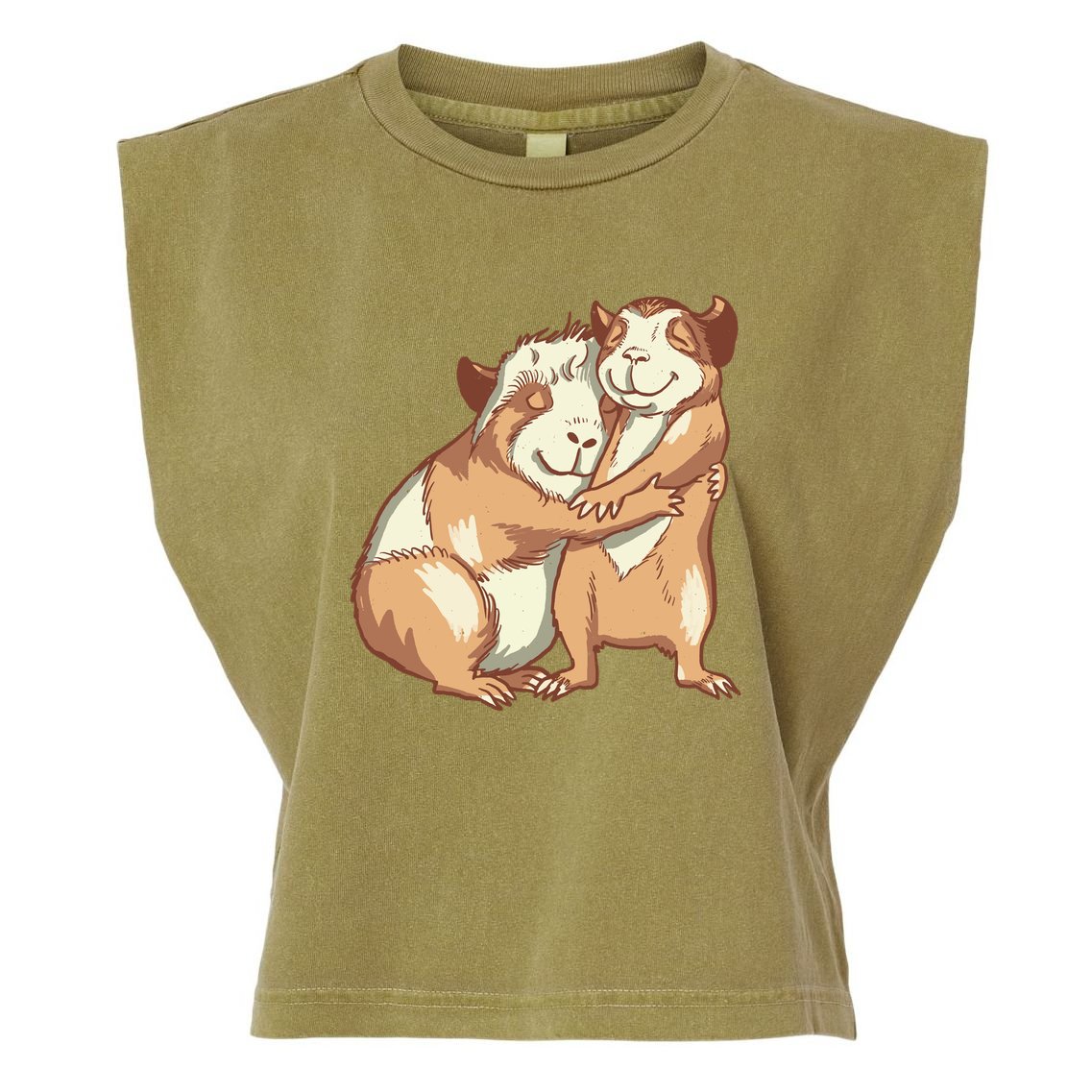Happy Guinea Pigs Hugging Garment-Dyed Women's Muscle Tee