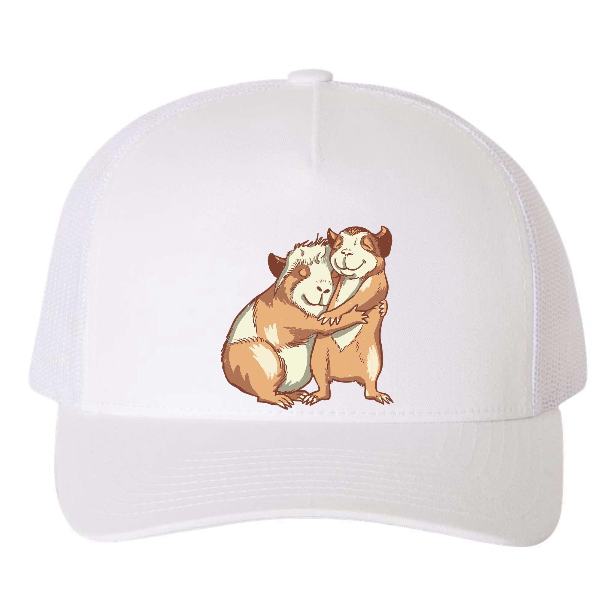 Happy Guinea Pigs Hugging Yupoong Adult 5-Panel Trucker Hat