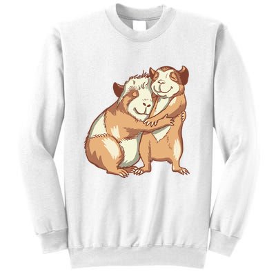 Happy Guinea Pigs Hugging Sweatshirt