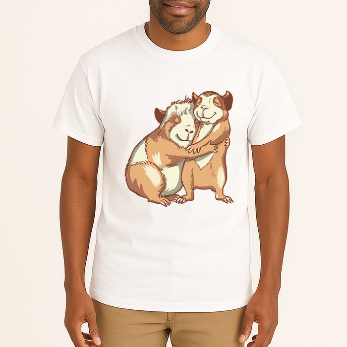Happy Guinea Pigs Hugging Tall T-Shirt