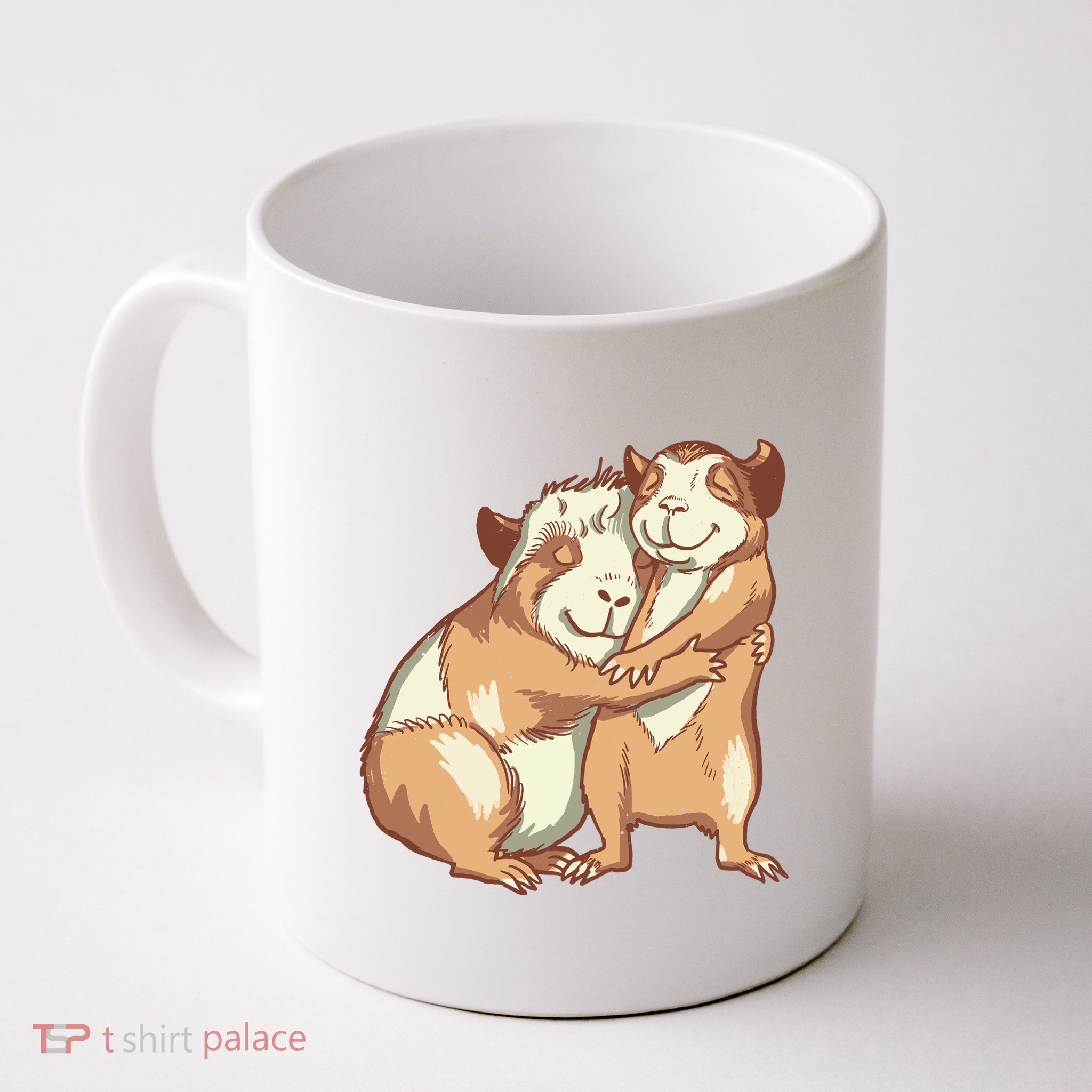 Happy Guinea Pigs Hugging Mug