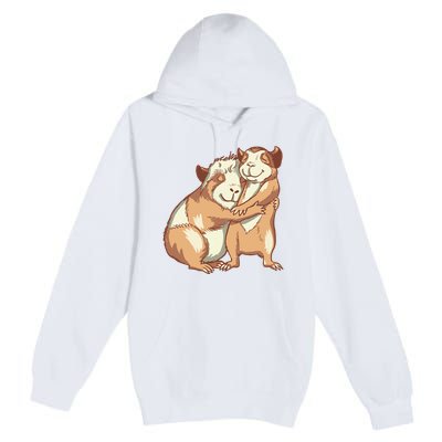 Happy Guinea Pigs Hugging Premium Pullover Hoodie