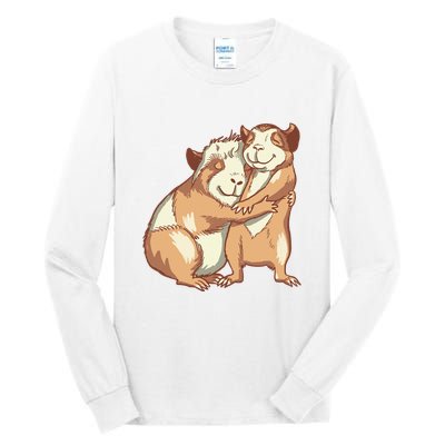 Happy Guinea Pigs Hugging Tall Long Sleeve T-Shirt