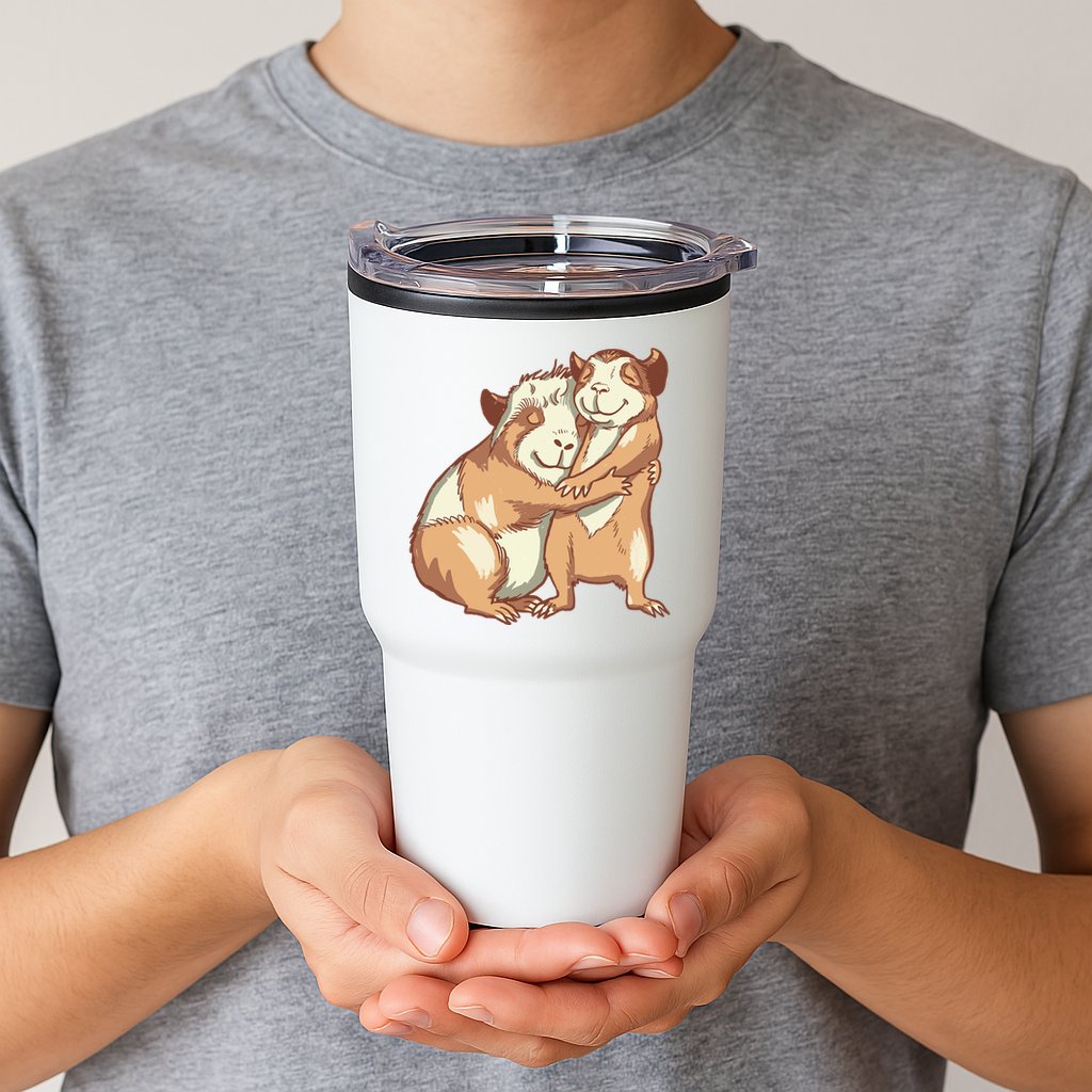Happy Guinea Pigs Hugging Tumbler