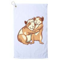 Happy Guinea Pigs Hugging Golf Towel