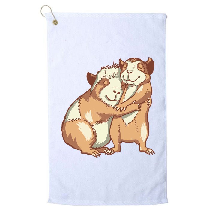 Happy Guinea Pigs Hugging Golf Towel