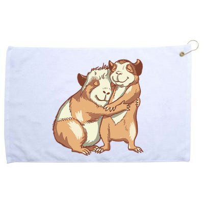 Happy Guinea Pigs Hugging Grommeted Golf Towel