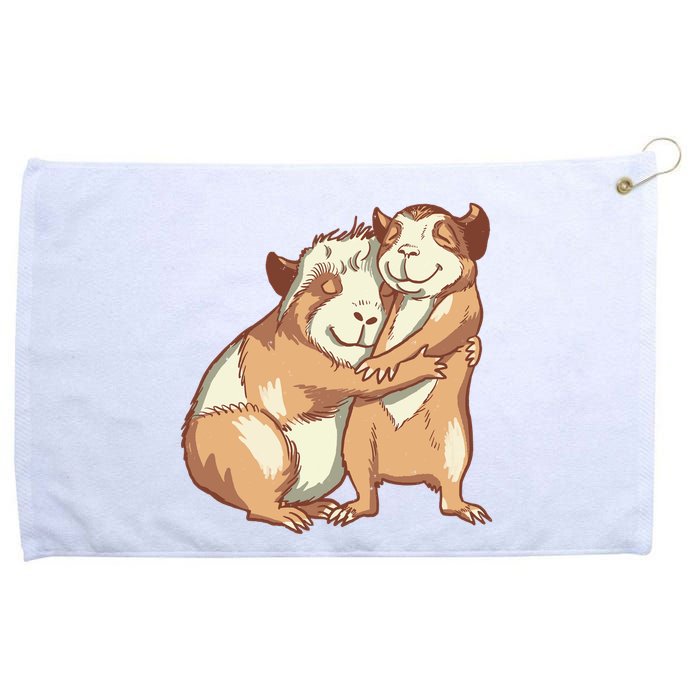 Happy Guinea Pigs Hugging Grommeted Golf Towel