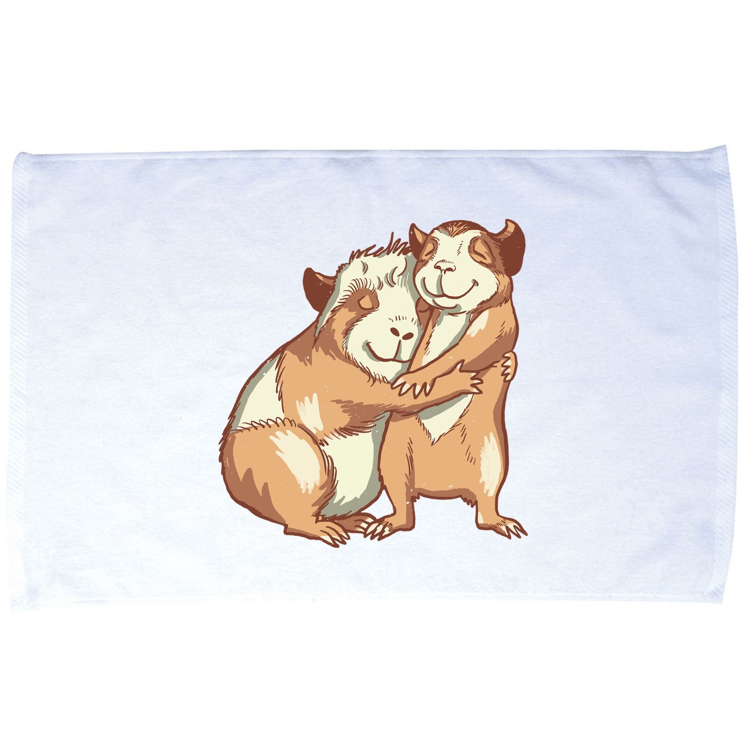 Happy Guinea Pigs Hugging Microfiber Hand Towel