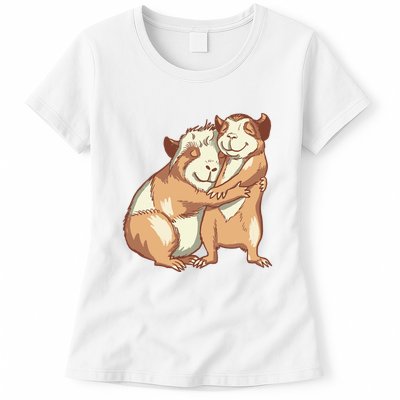 Happy Guinea Pigs Hugging Womens T-Shirt
