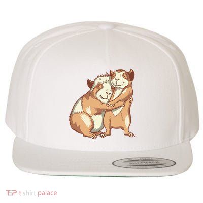 Happy Guinea Pigs Hugging Wool Snapback Cap