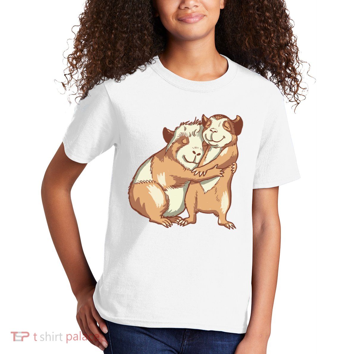 Happy Guinea Pigs Hugging Kids T-Shirt