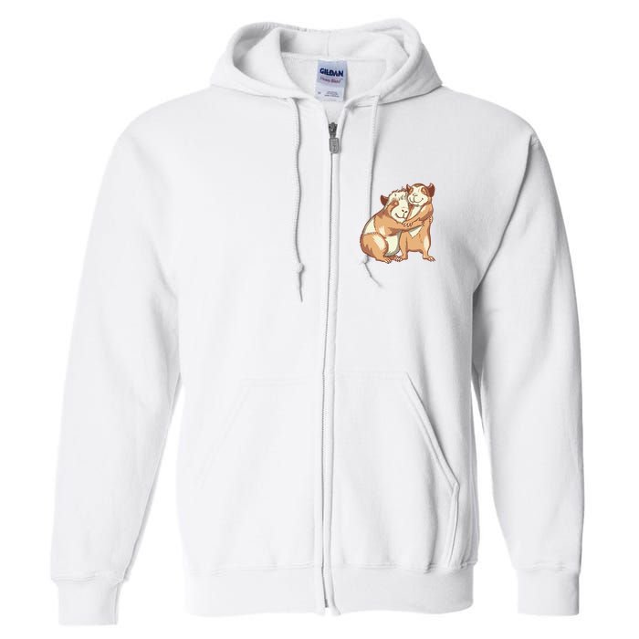 Happy Guinea Pigs Hugging Full Zip Hoodie