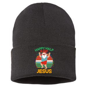 Happy Half B-Day Jesus Christmas In July Sustainable Knit Beanie