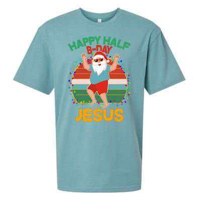 Happy Half B-Day Jesus Christmas In July Sueded Cloud Jersey T-Shirt