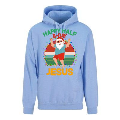 Happy Half B-Day Jesus Christmas In July Unisex Surf Hoodie