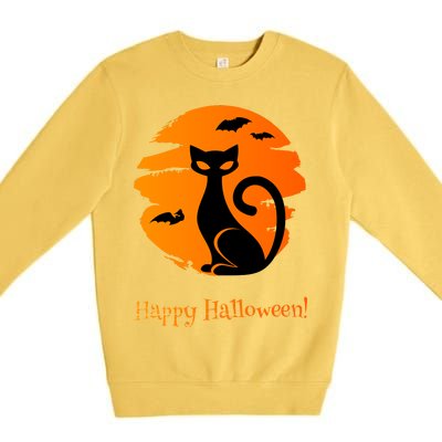 Happy Halloween Cat Premium Crewneck Sweatshirt