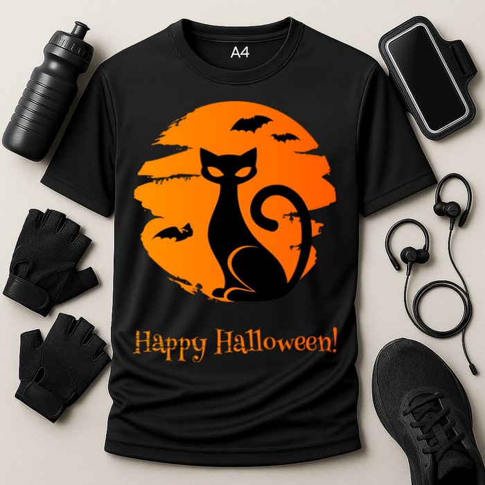 Happy Halloween Cat Cooling Performance Crew T-Shirt