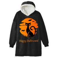 Happy Halloween Cat Hooded Wearable Blanket