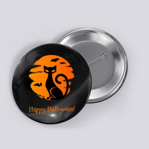 Happy Halloween Cat Button