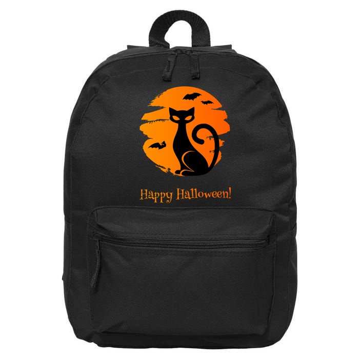 Happy Halloween Cat 16 in Basic Backpack