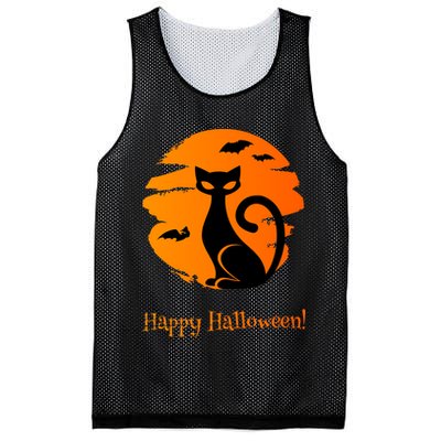 Happy Halloween Cat Mesh Reversible Basketball Jersey Tank