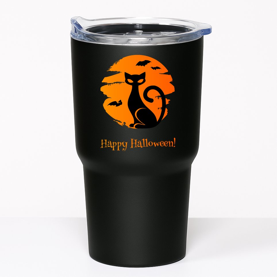 Happy Halloween Cat Tumbler
