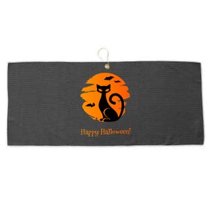 Happy Halloween Cat Large Microfiber Waffle Golf Towel